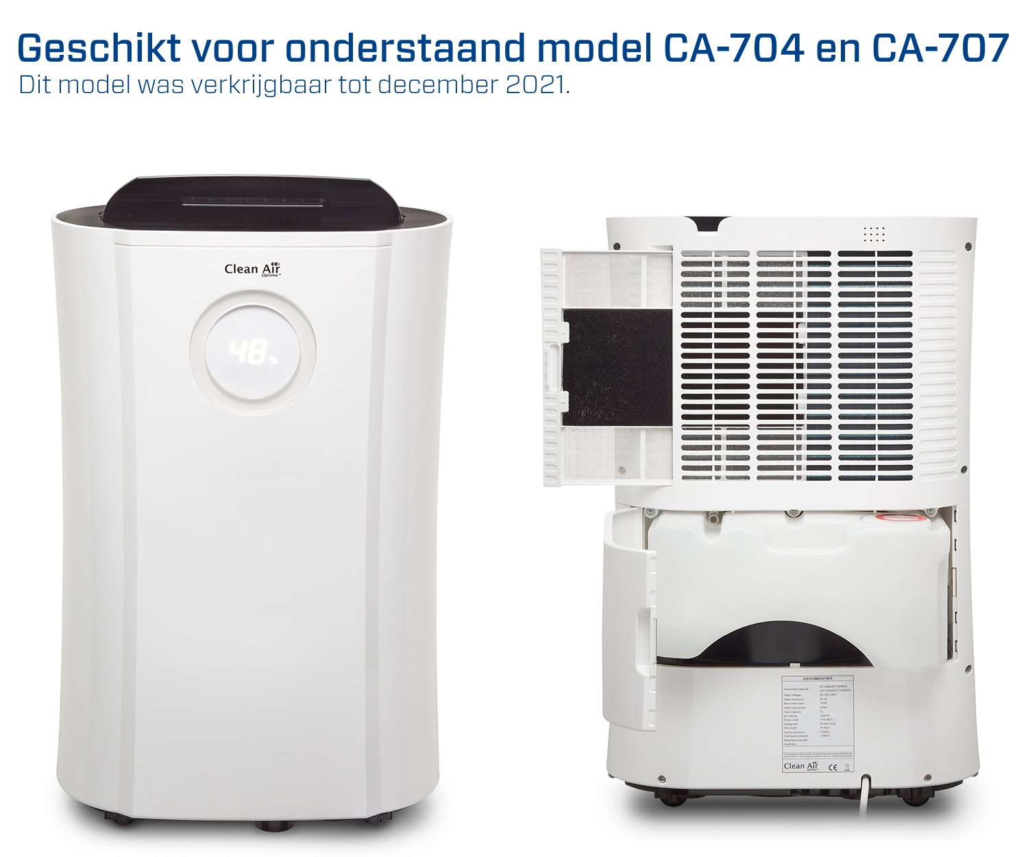 Luchtreiniger, Luchtontvochtiger, Luftreiniger, Luftentfeuchter, Purificateur, des humidificateur,Air Purifier, Dehumidifier, Clean Air Optima, CA-704 Smart